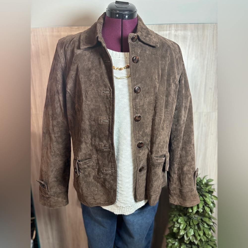 I. E. Relaxed Classic Brown Leather Suede Jacket